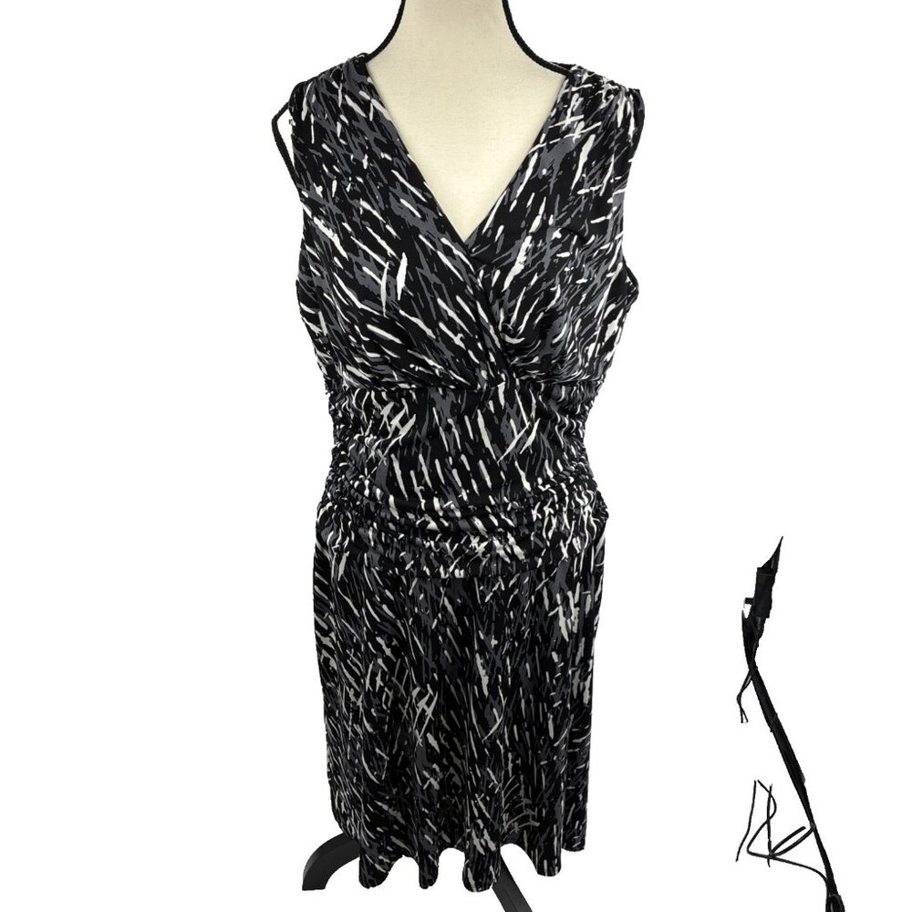 Nine West Womens Dress 12 Ruched Wrap Stretch Work Office Classic Midi